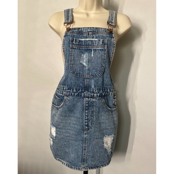 Denim Overall Dress – Size Medium - Picture 2 of 4